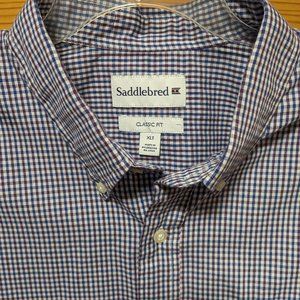 Saddlebred Short Sleeve Shirt, Blue & Red Plaid